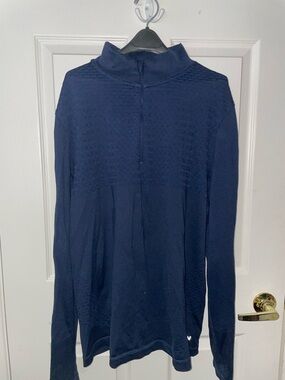 Long Sleeve Mock Neck Performance Shirt - Navy